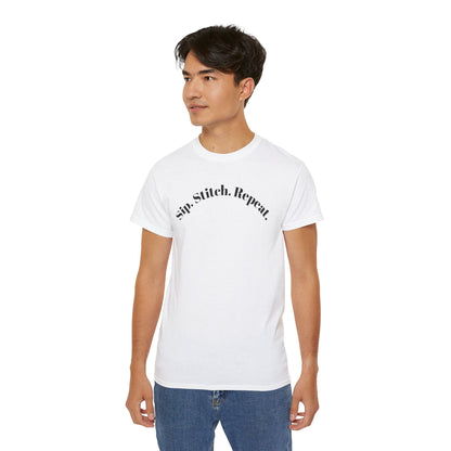 Sip. Stitch. Repeat.™ Shirt – Crochet & Knitting Lover Vintage Tee | Yarn Lover Gift | Cozy Crafter T-Shirt