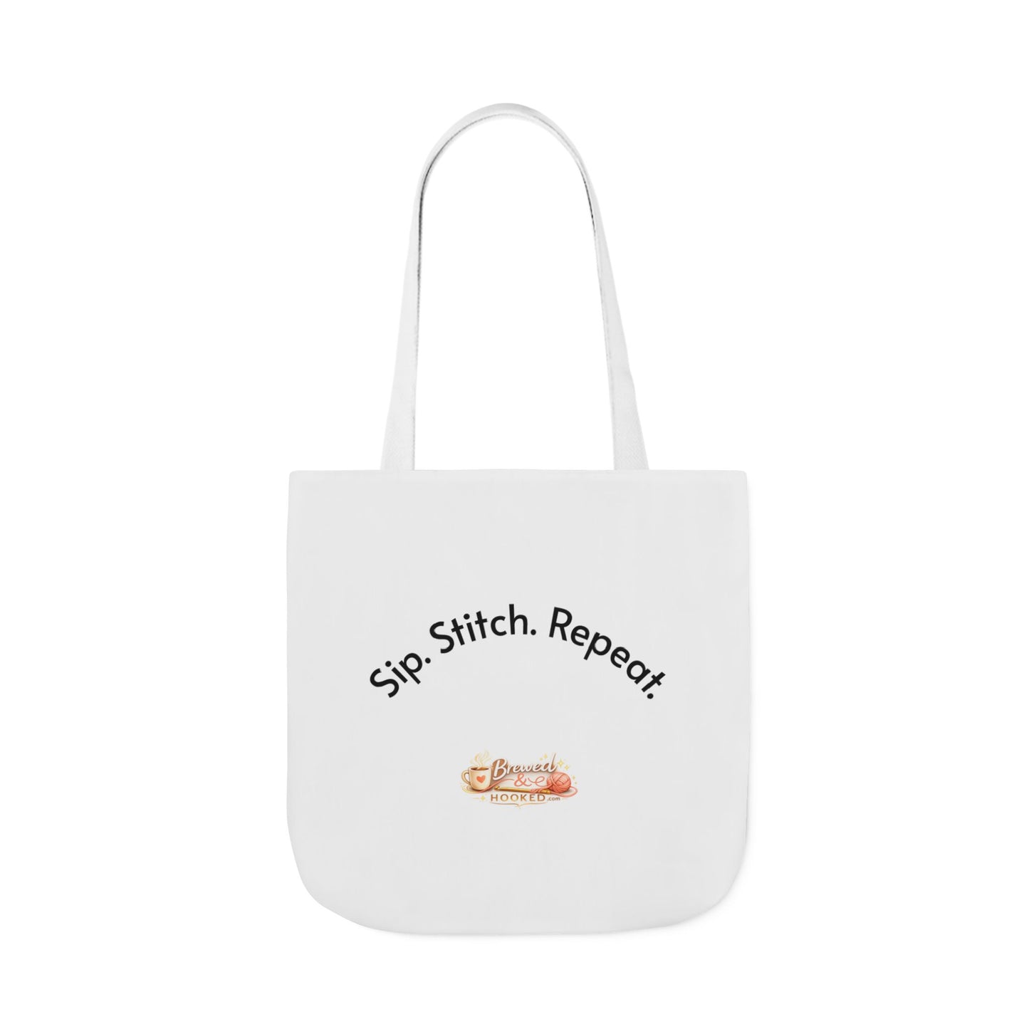 Sip. Stitch. Repeat.™ Tote Bag  for Crochet Knitting Yarn Lover Crafter Project Bag