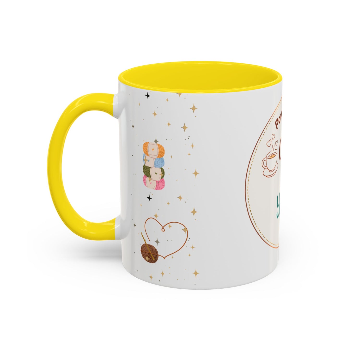 Powered by Coffee & Yarn Mug – Crochet Lover Coffee Cup | Knitting & Yarn Gift for Crocheters | Cozy Crafter Mug 11oz 15oz