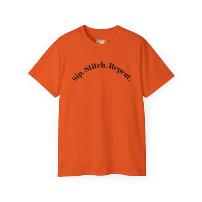 Sip. Stitch. Repeat.™ Shirt – Crochet & Knitting Lover Vintage Tee | Yarn Lover Gift | Cozy Crafter T-Shirt