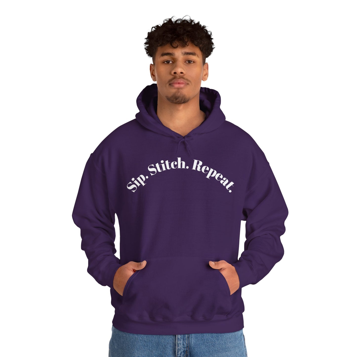 Sip. Stitch. Repeat.™ Hoodie – Cozy Crochet & Knitting Hoodie for Yarn Lovers | Crafting Pullover Sweatshirt