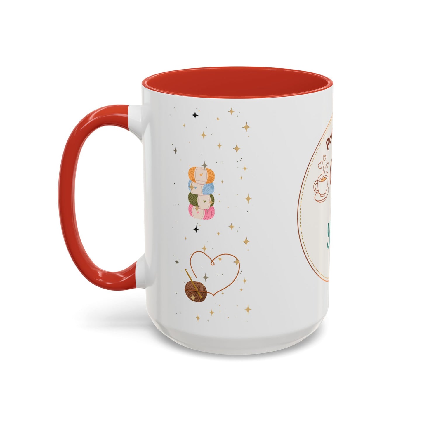 Powered by Coffee & Yarn Mug – Crochet Lover Coffee Cup | Knitting & Yarn Gift for Crocheters | Cozy Crafter Mug 11oz 15oz