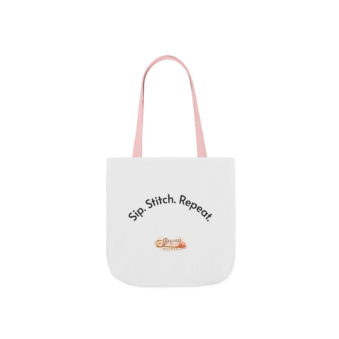 Sip. Stitch. Repeat.™ Tote Bag  for Crochet Knitting Yarn Lover Crafter Project Bag