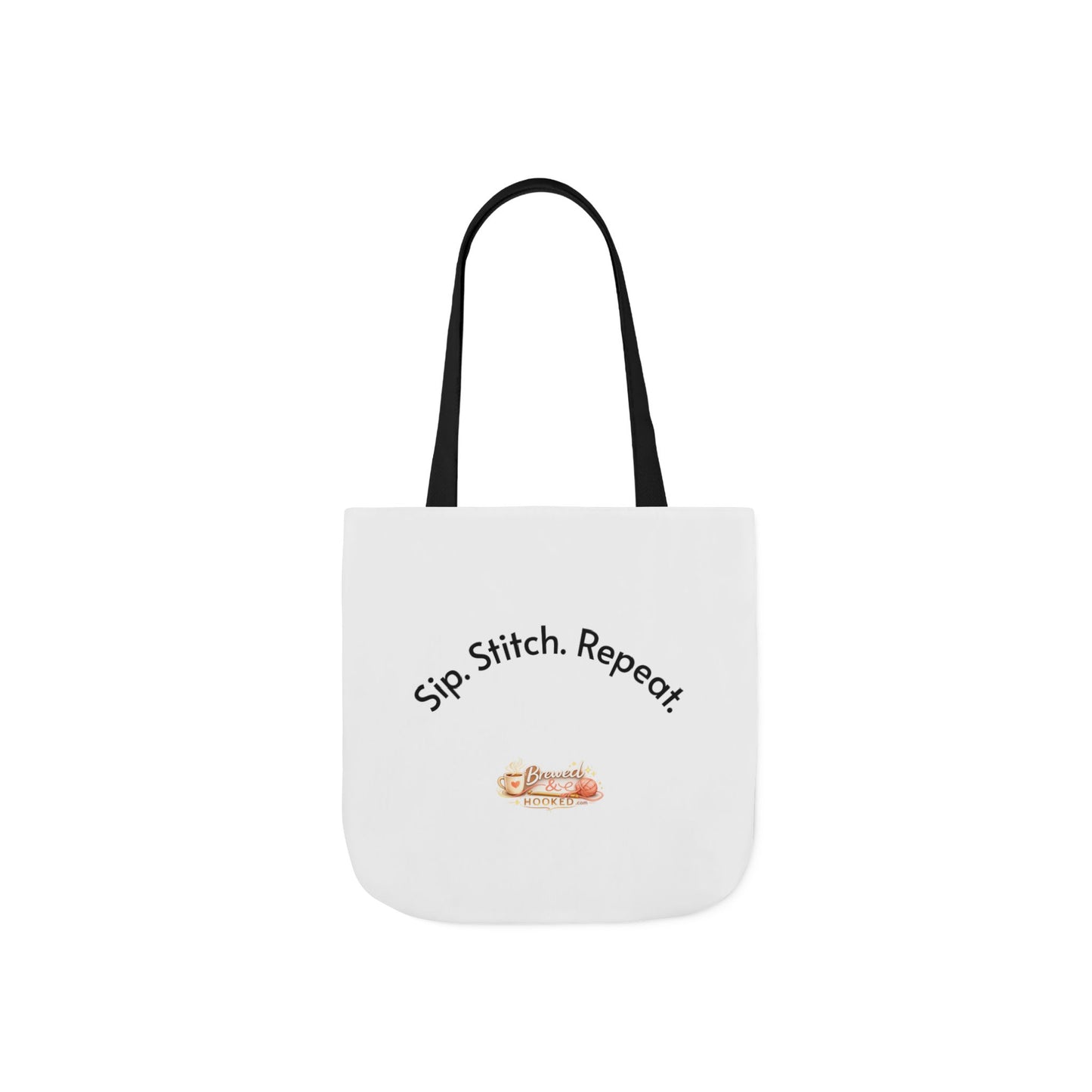 Sip. Stitch. Repeat.™ Tote Bag  for Crochet Knitting Yarn Lover Crafter Project Bag