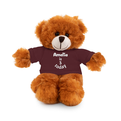 Personalized Birthday Plush Animal – Custom Name & Age Teddy, Bunny, Lion, Panda Gift for Kids