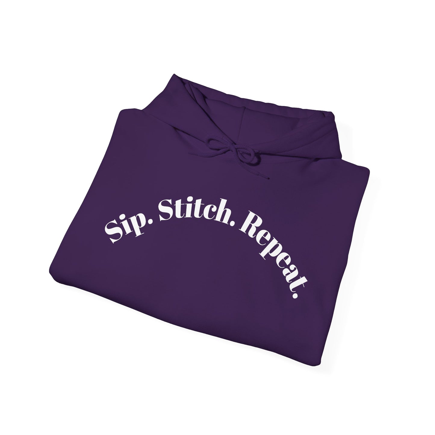 Sip. Stitch. Repeat.™ Hoodie – Cozy Crochet & Knitting Hoodie for Yarn Lovers | Crafting Pullover Sweatshirt
