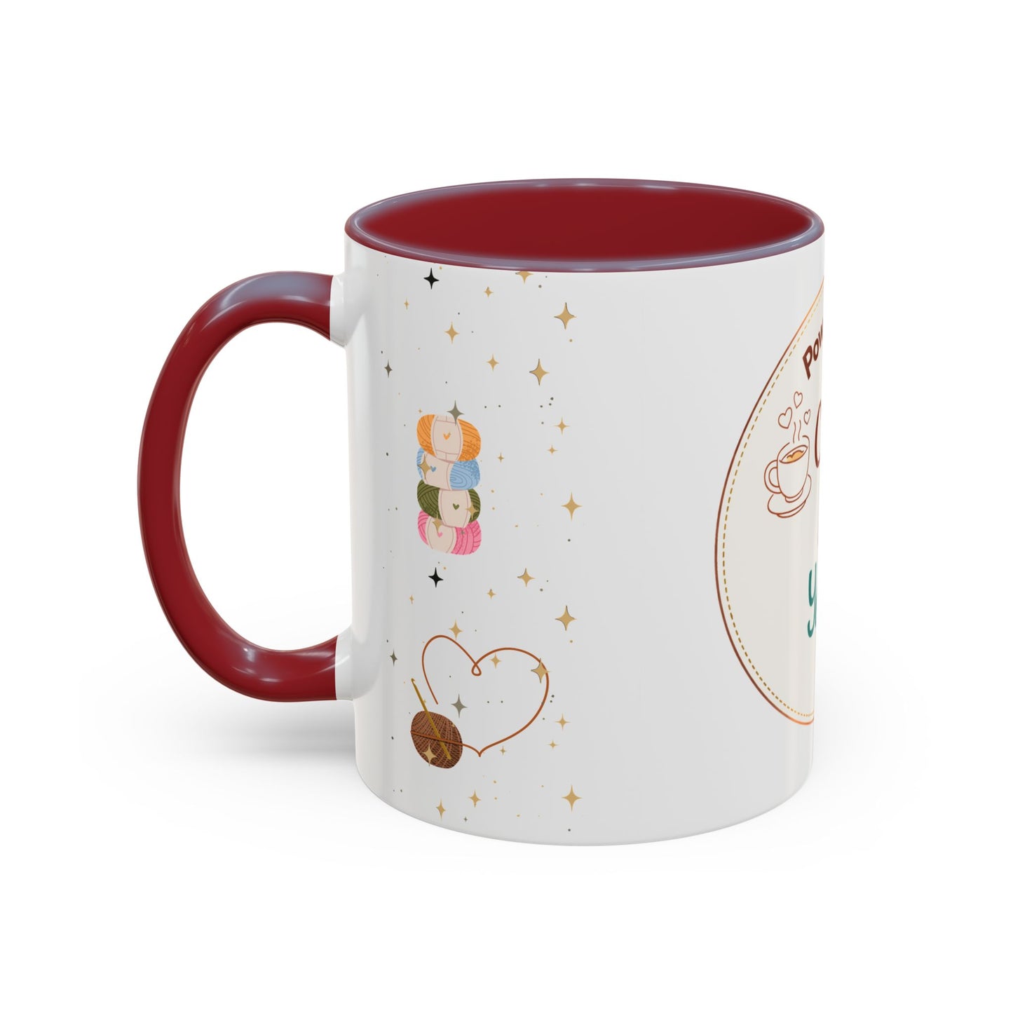 Powered by Coffee & Yarn Mug – Crochet Lover Coffee Cup | Knitting & Yarn Gift for Crocheters | Cozy Crafter Mug 11oz 15oz