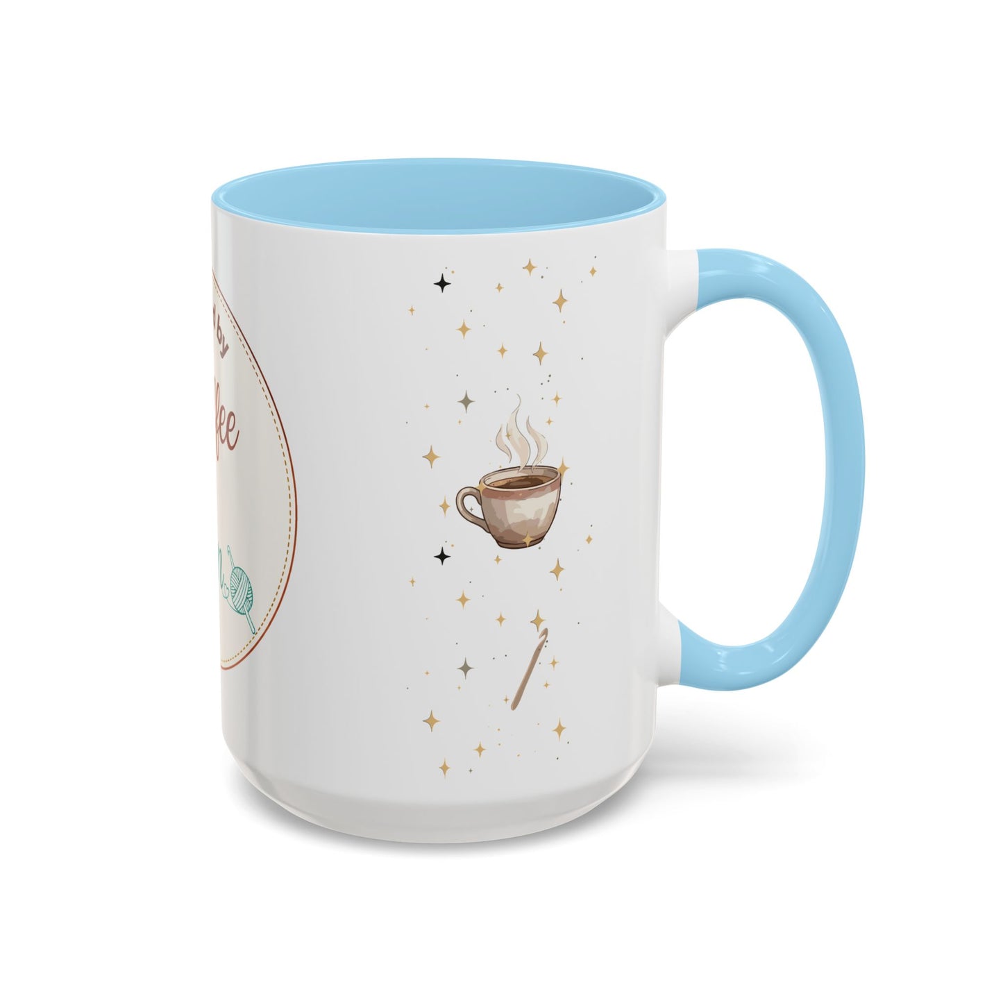 Powered by Coffee & Yarn Mug – Crochet Lover Coffee Cup | Knitting & Yarn Gift for Crocheters | Cozy Crafter Mug 11oz 15oz