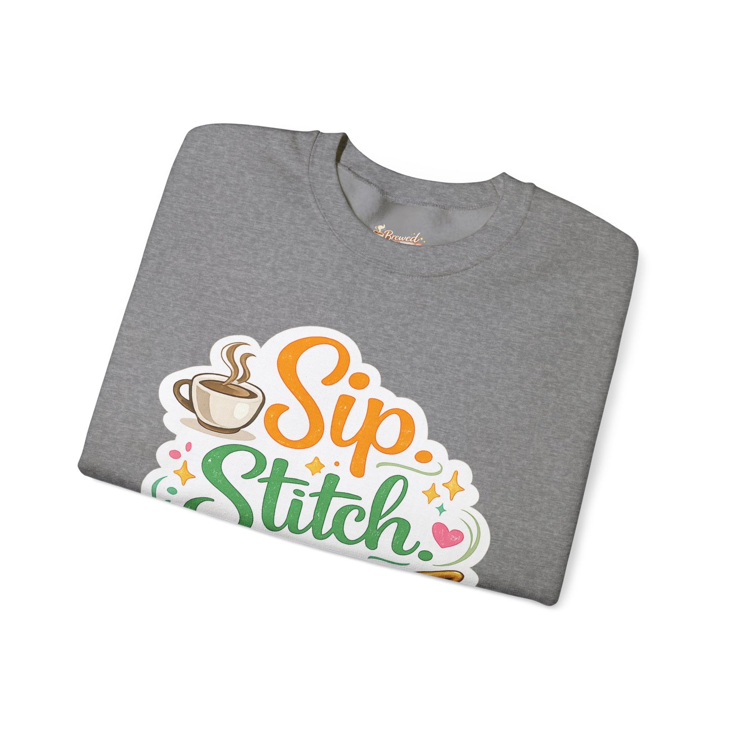 Sip. Stitch. Repeat.™ Sweatshirt — Cozy Maker Crewneck