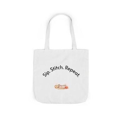 Sip. Stitch. Repeat.™ Tote Bag  for Crochet Knitting Yarn Lover Crafter Project Bag