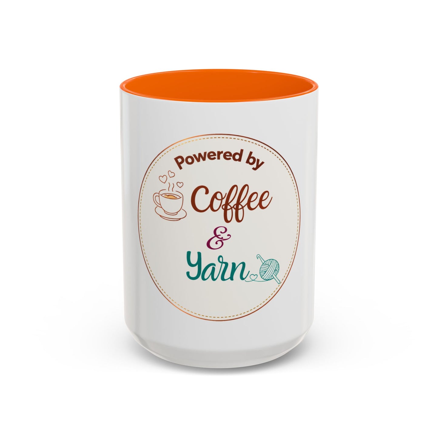 Powered by Coffee & Yarn Mug – Crochet Lover Coffee Cup | Knitting & Yarn Gift for Crocheters | Cozy Crafter Mug 11oz 15oz
