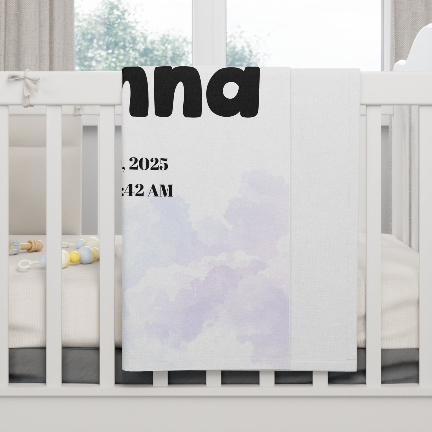 Personalized Baby Birth Stats Blanket – “Hello World” Newborn Keepsake with Name, Date, Weight & Time | Custom Baby Shower Gift