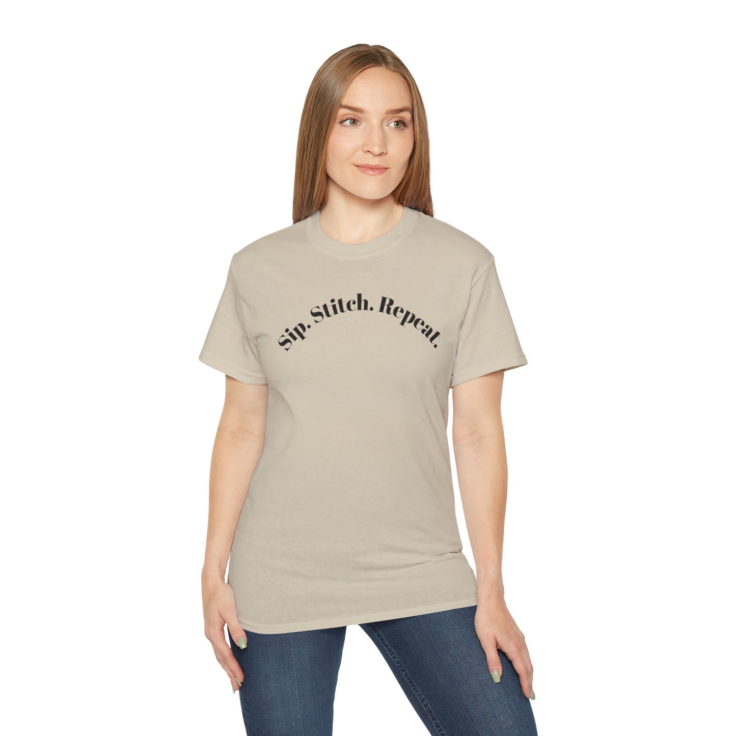Sip. Stitch. Repeat.™ Shirt – Crochet & Knitting Lover Vintage Tee | Yarn Lover Gift | Cozy Crafter T-Shirt