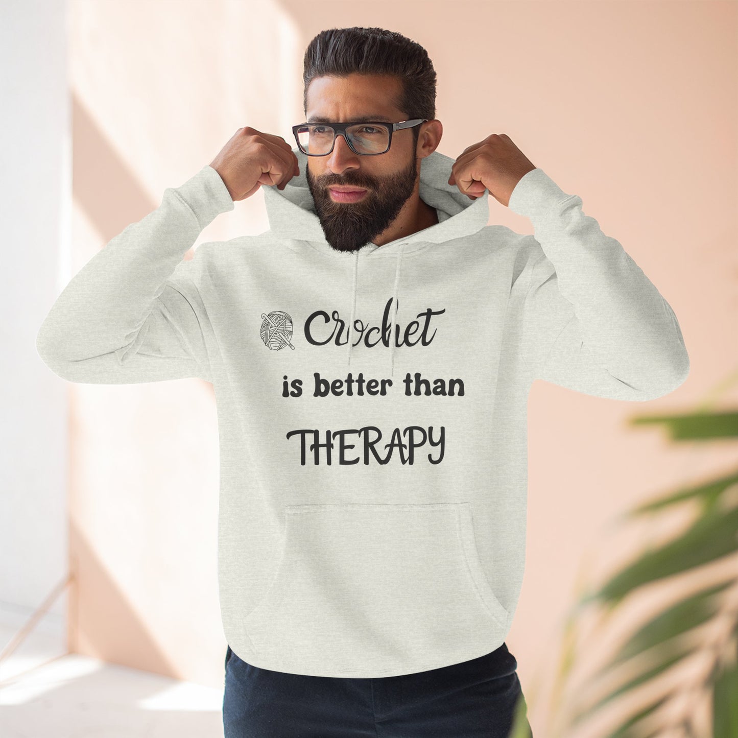 Crochet Is Better Than Therapy Hoodie – Funny Crochet Lover Hoodie, Knitter & Crocheter Gift, Cozy Yarn Lover Pullover