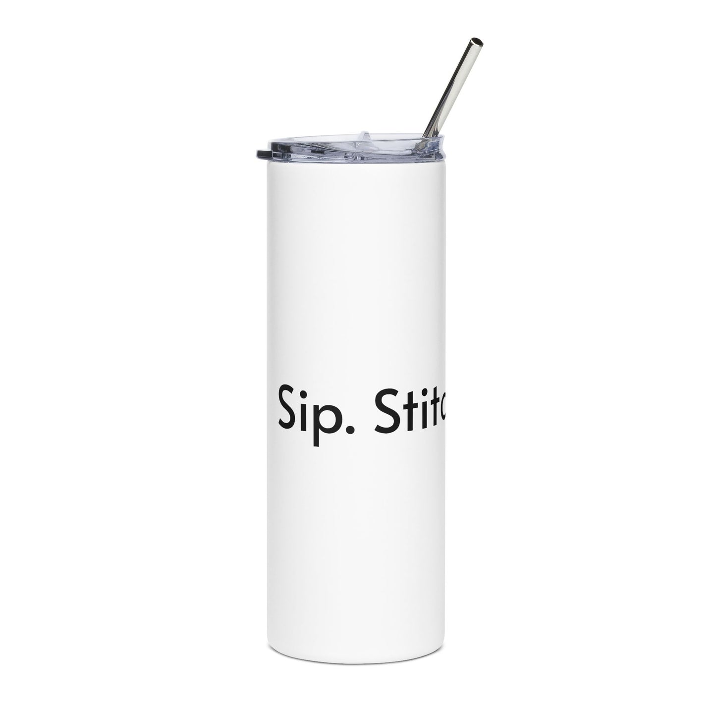 Sip. Stitch. Repeat.™ 20oz Stainless Steel Coffee Travel Tumbler with Straw