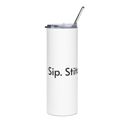 Sip. Stitch. Repeat.™ 20oz Stainless Steel Coffee Travel Tumbler with Straw
