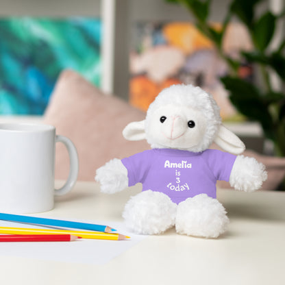 Personalized Birthday Plush Animal – Custom Name & Age Teddy, Bunny, Lion, Panda Gift for Kids