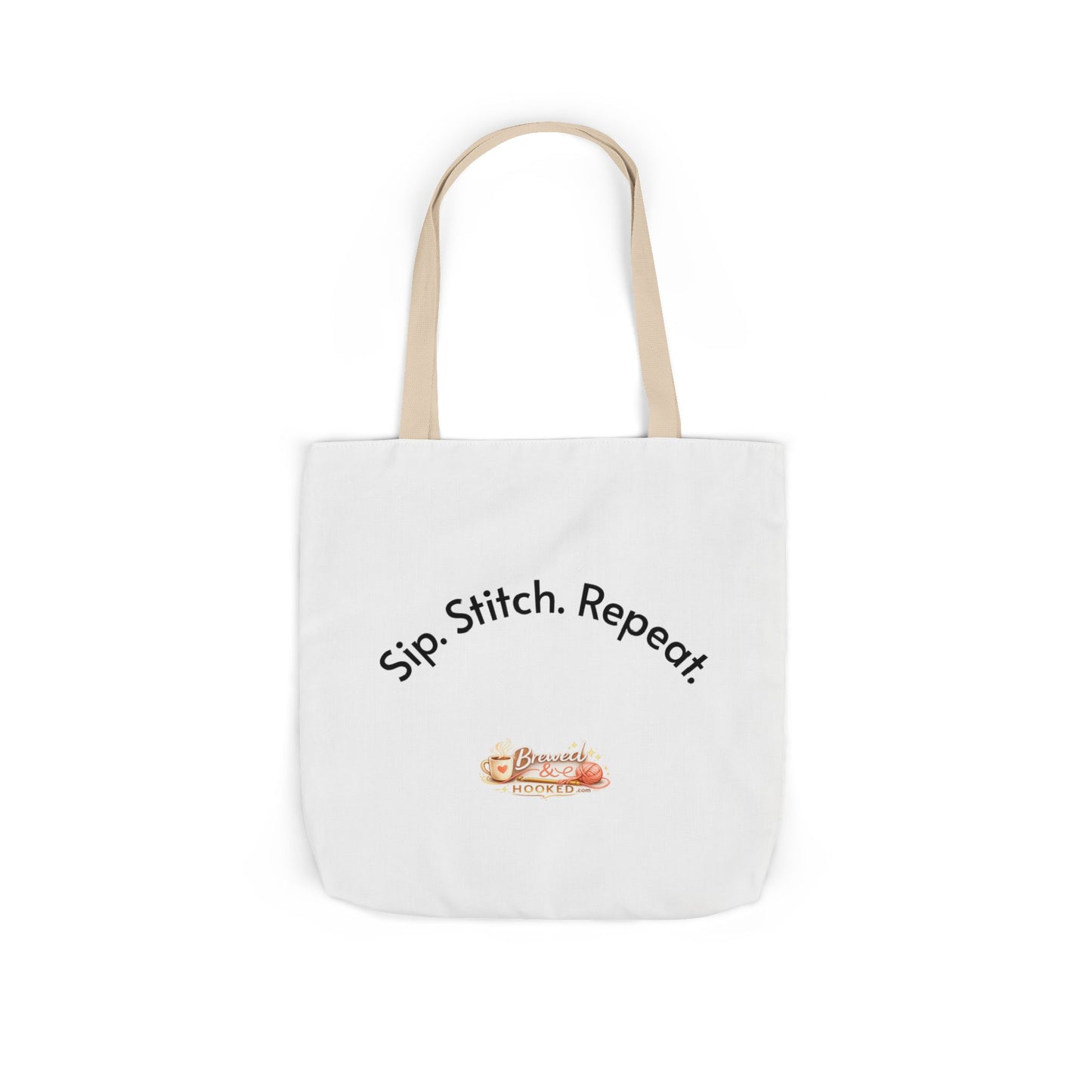 Sip. Stitch. Repeat.™ Tote Bag  for Crochet Knitting Yarn Lover Crafter Project Bag