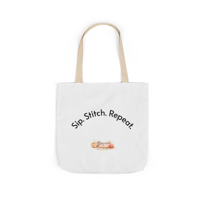 Sip. Stitch. Repeat.™ Tote Bag  for Crochet Knitting Yarn Lover Crafter Project Bag