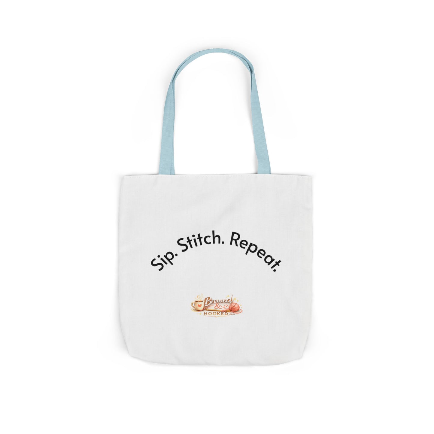 Sip. Stitch. Repeat.™ Tote Bag  for Crochet Knitting Yarn Lover Crafter Project Bag