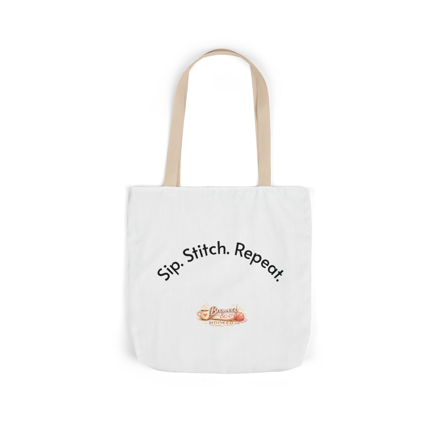 Sip. Stitch. Repeat.™ Tote Bag  for Crochet Knitting Yarn Lover Crafter Project Bag