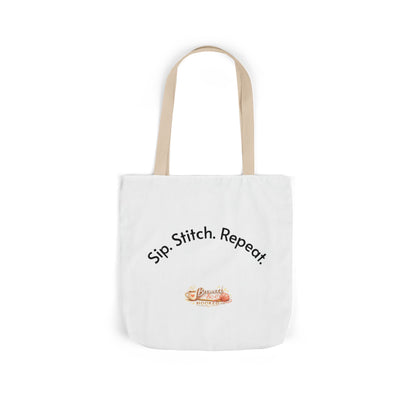 Sip. Stitch. Repeat.™ Tote Bag  for Crochet Knitting Yarn Lover Crafter Project Bag