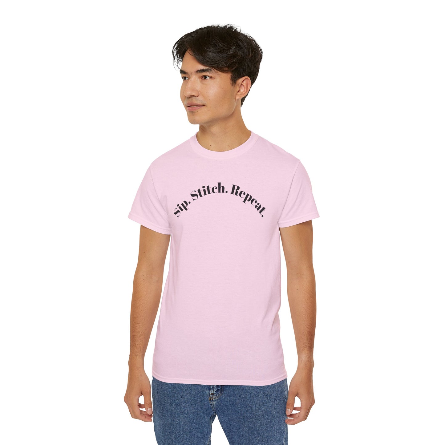 Sip. Stitch. Repeat.™ Shirt – Crochet & Knitting Lover Vintage Tee | Yarn Lover Gift | Cozy Crafter T-Shirt