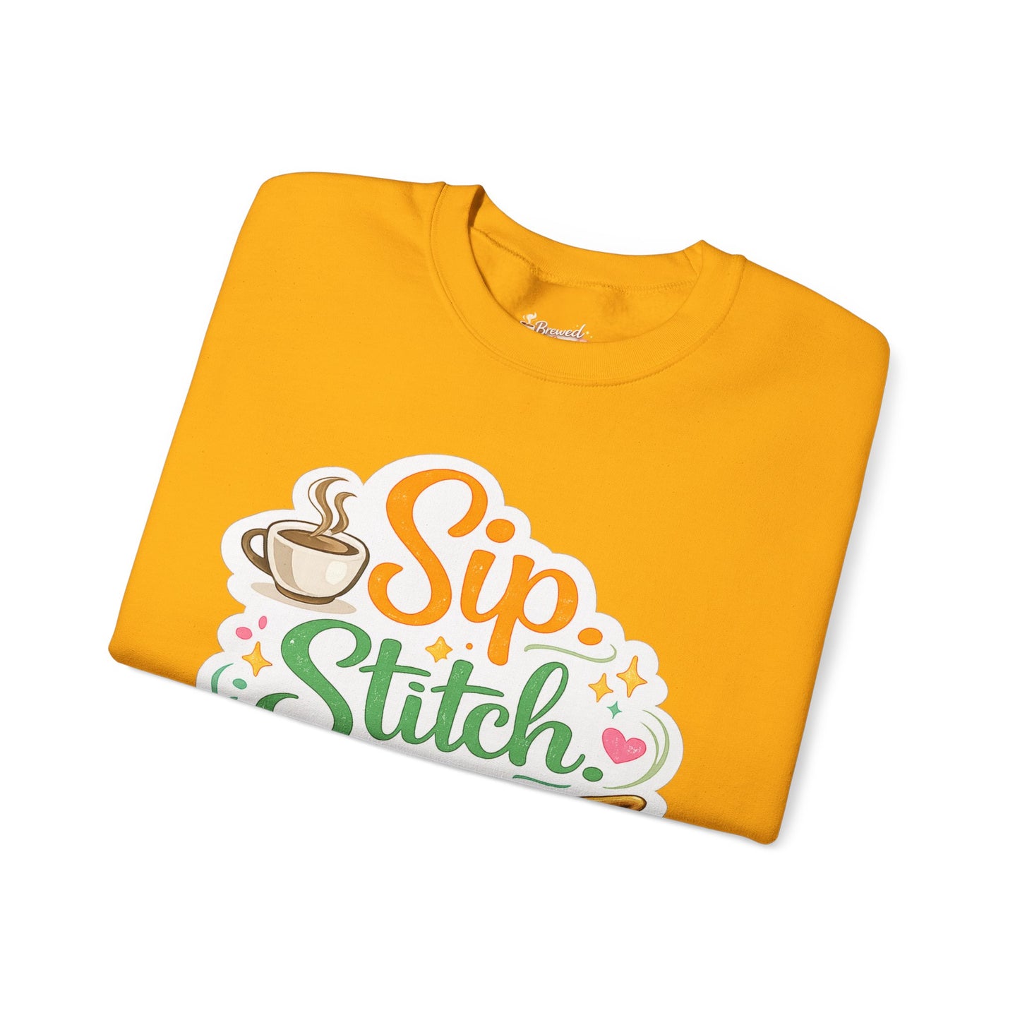 Sip. Stitch. Repeat.™ Sweatshirt — Cozy Maker Crewneck