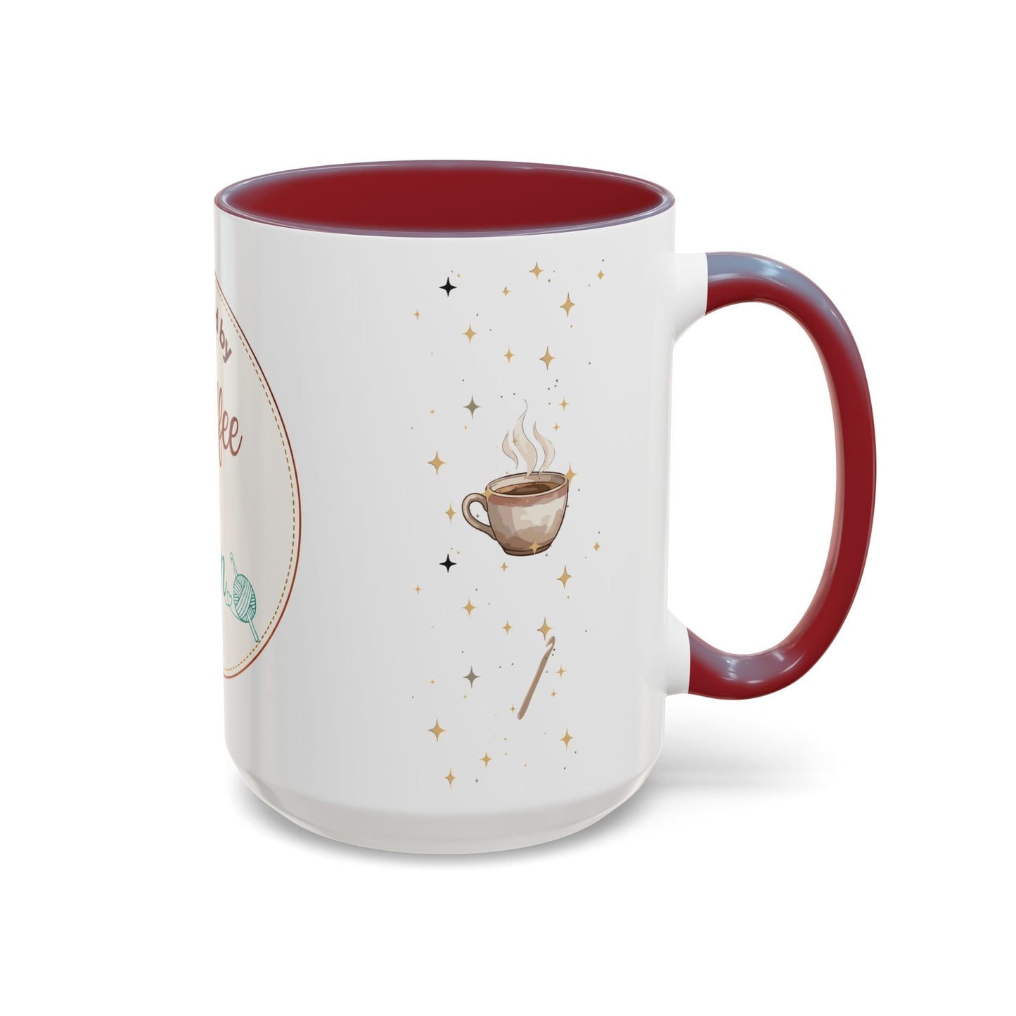Powered by Coffee & Yarn Mug – Crochet Lover Coffee Cup | Knitting & Yarn Gift for Crocheters | Cozy Crafter Mug 11oz 15oz